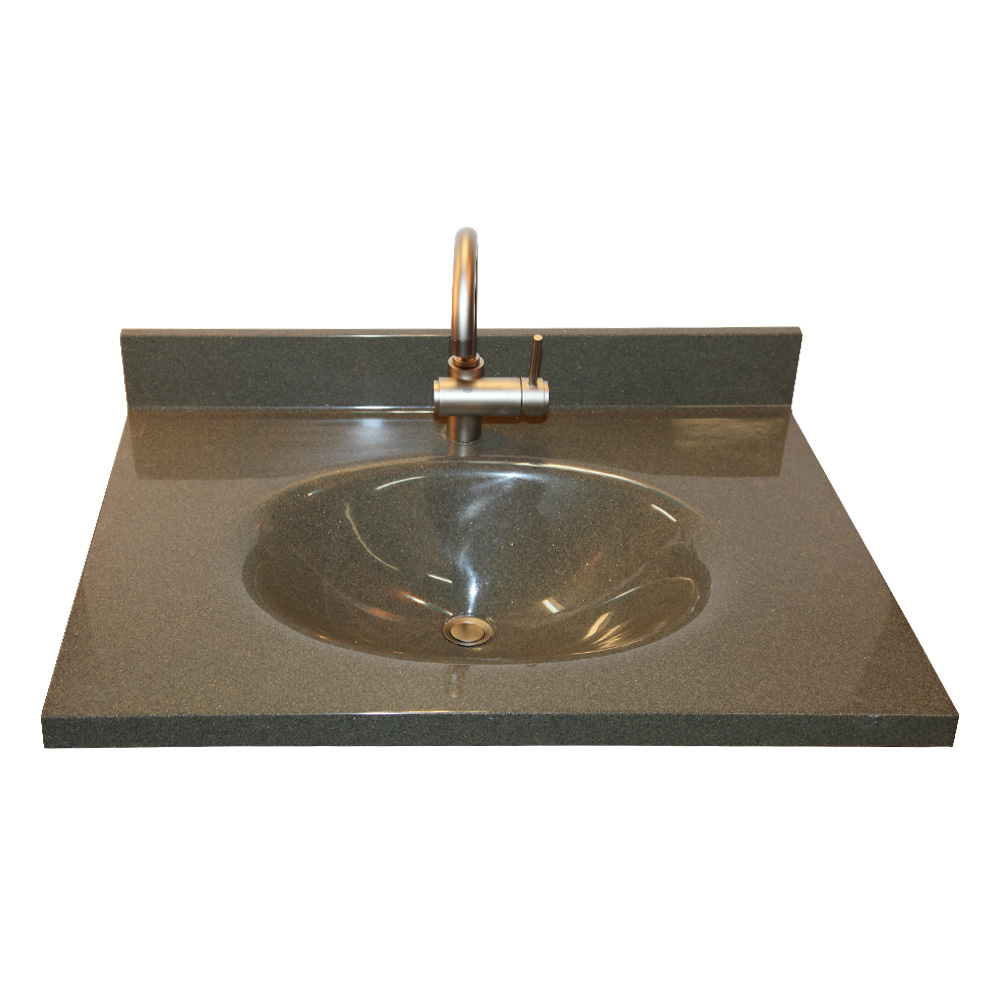 Vanity Top 31x22" w/Single Faucet Hole & Oval Bowl in Forest