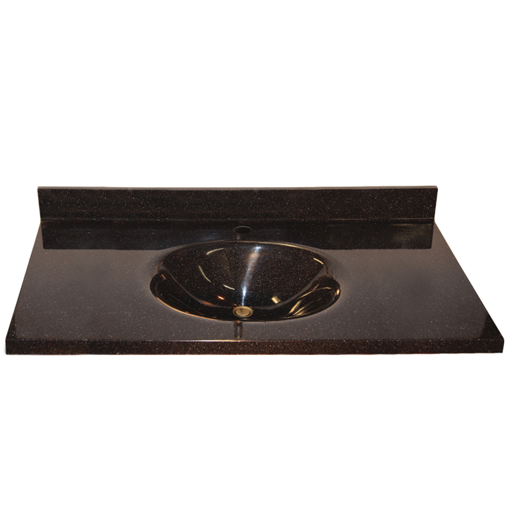 Vanity Top 49x22" w/Single Faucet Hole & Oval Bowl in Anthracite