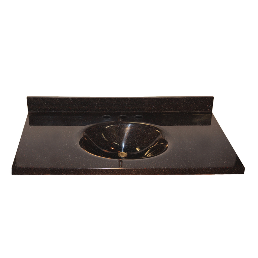 Vanity Top 49x22" w/8" Faucet Holes & Oval Bowl in Anthracite