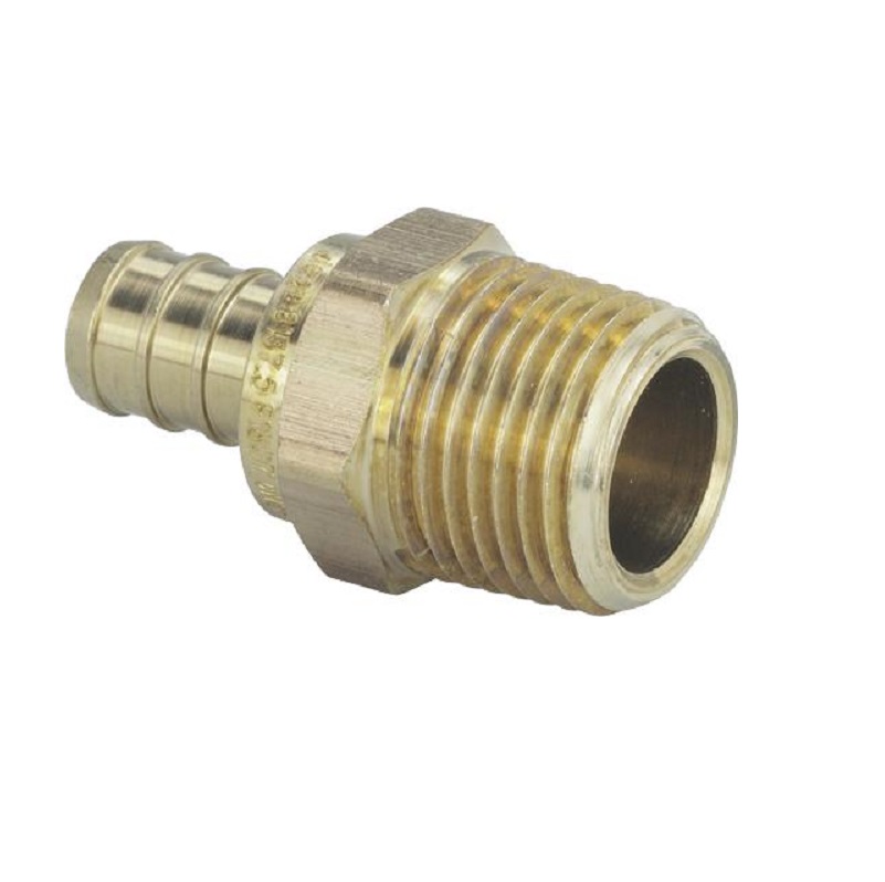 ADAPTER 1/2 BRASS CRIMPXFPT 46333 NO LEAD PEX ADAPTER