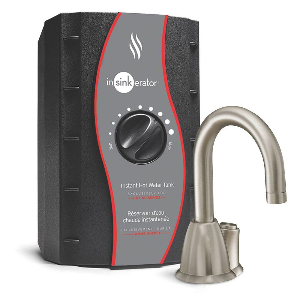 Hot Water Dispenser w/Push Button Activation in Satin Nickel