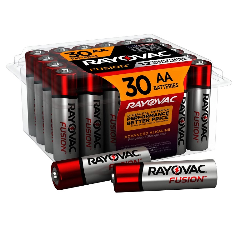 Rayovac Fusion 1.5V Alkaline AA Premium Battery Pack - 30 per Pack