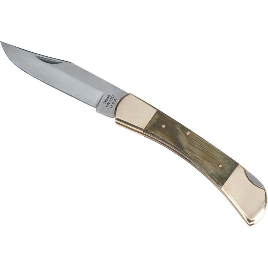 KNIFE 3-3/4 LOCKBACK J18545 W/LEATHER SHEATH